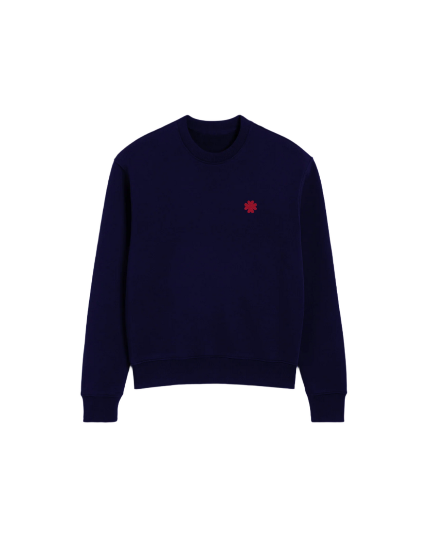 Navy Clover Sweatshirt – Soft Cotton Crewneck for Everyday Comfort