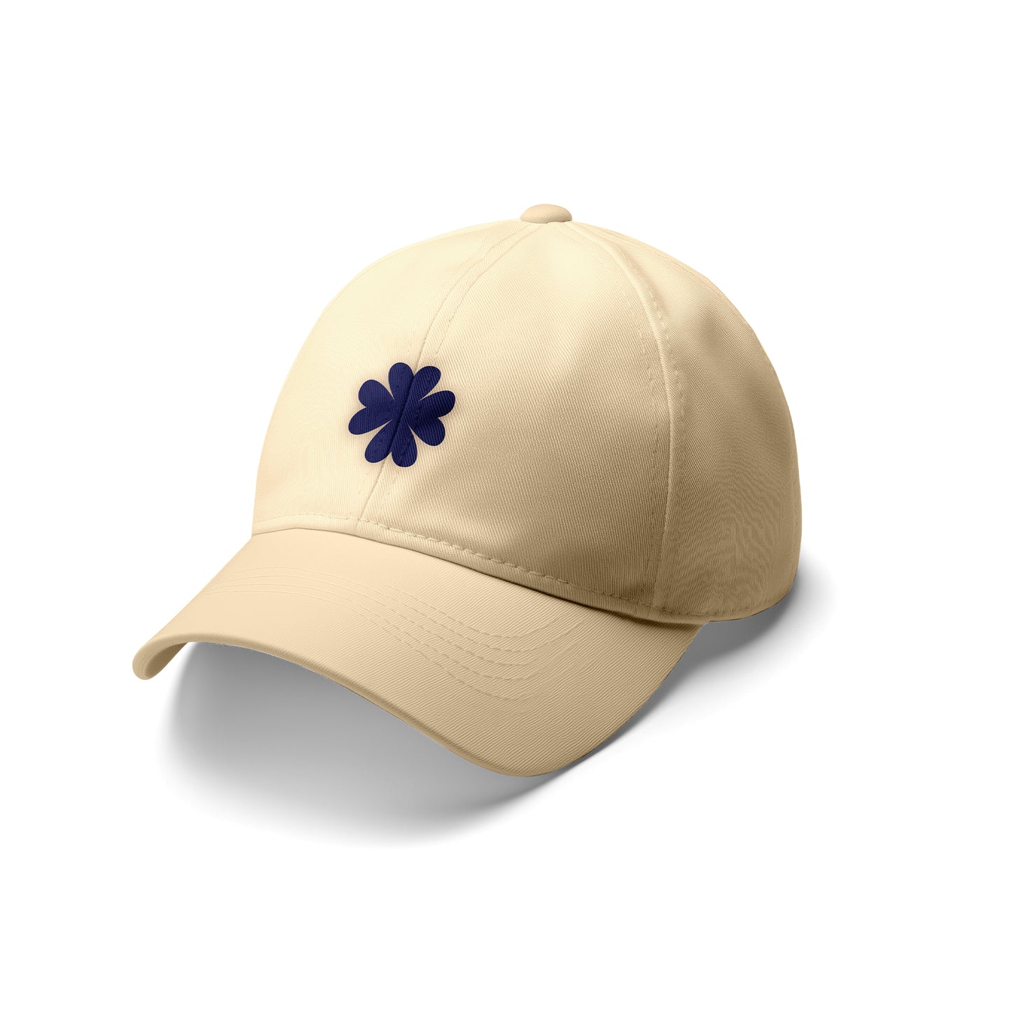 Beige Clover Cap – Adjustable Cotton Hat for Everyday Style